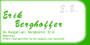 erik berghoffer business card